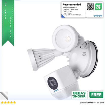 ESCAM QF608 WiFi IP Camera CCTV Floodlight PIR Detection HD 1080P