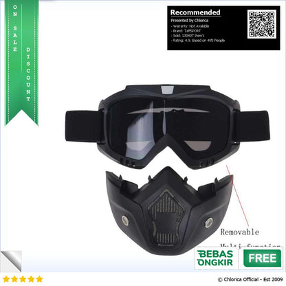 TaffSPORT BOLLFO Kacamata Goggles Mask Motor Retro Windproof MT 04