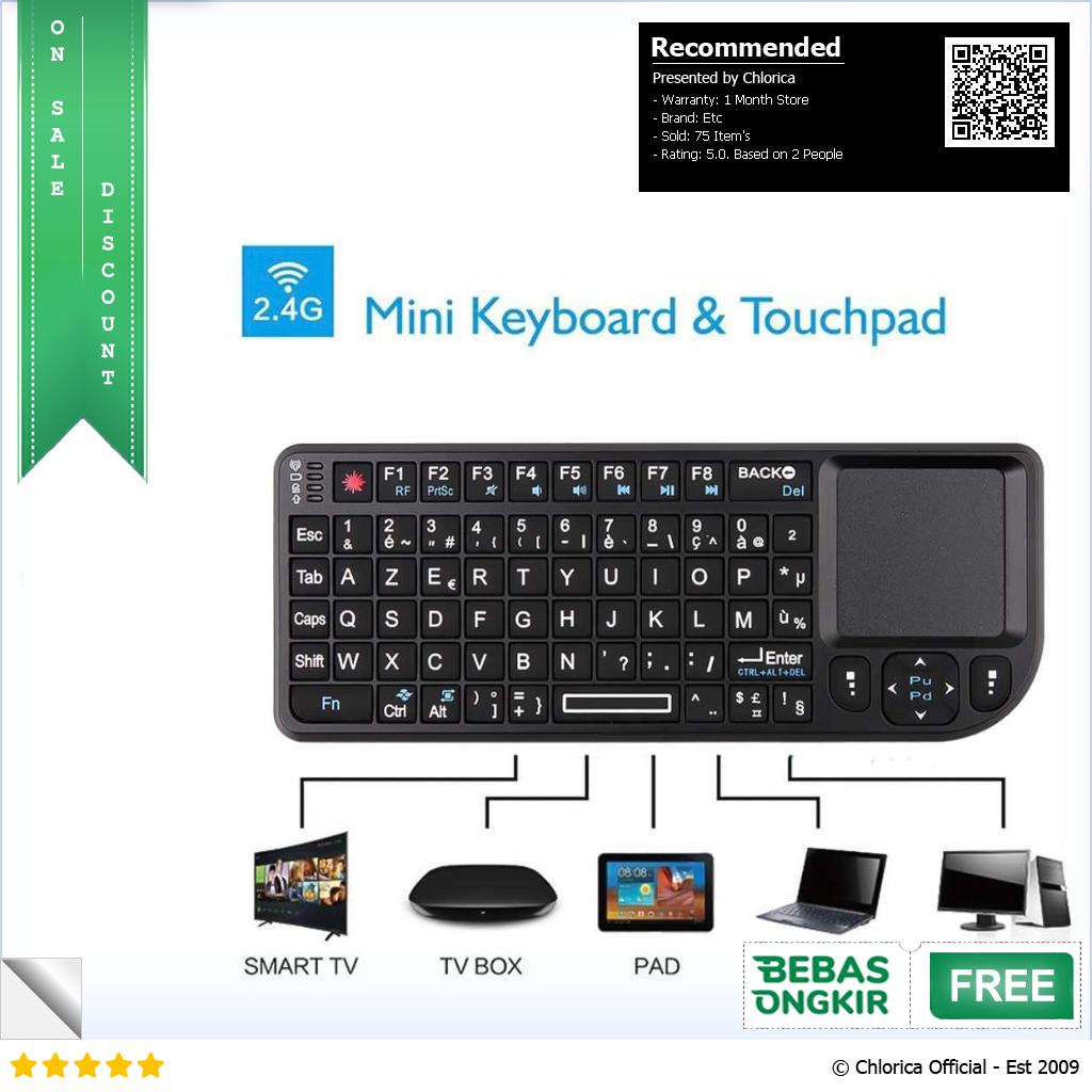 HotLouse Wireless Mini Keyboard Pointer 2.4GHz Dengan Touch Pad TR MWK