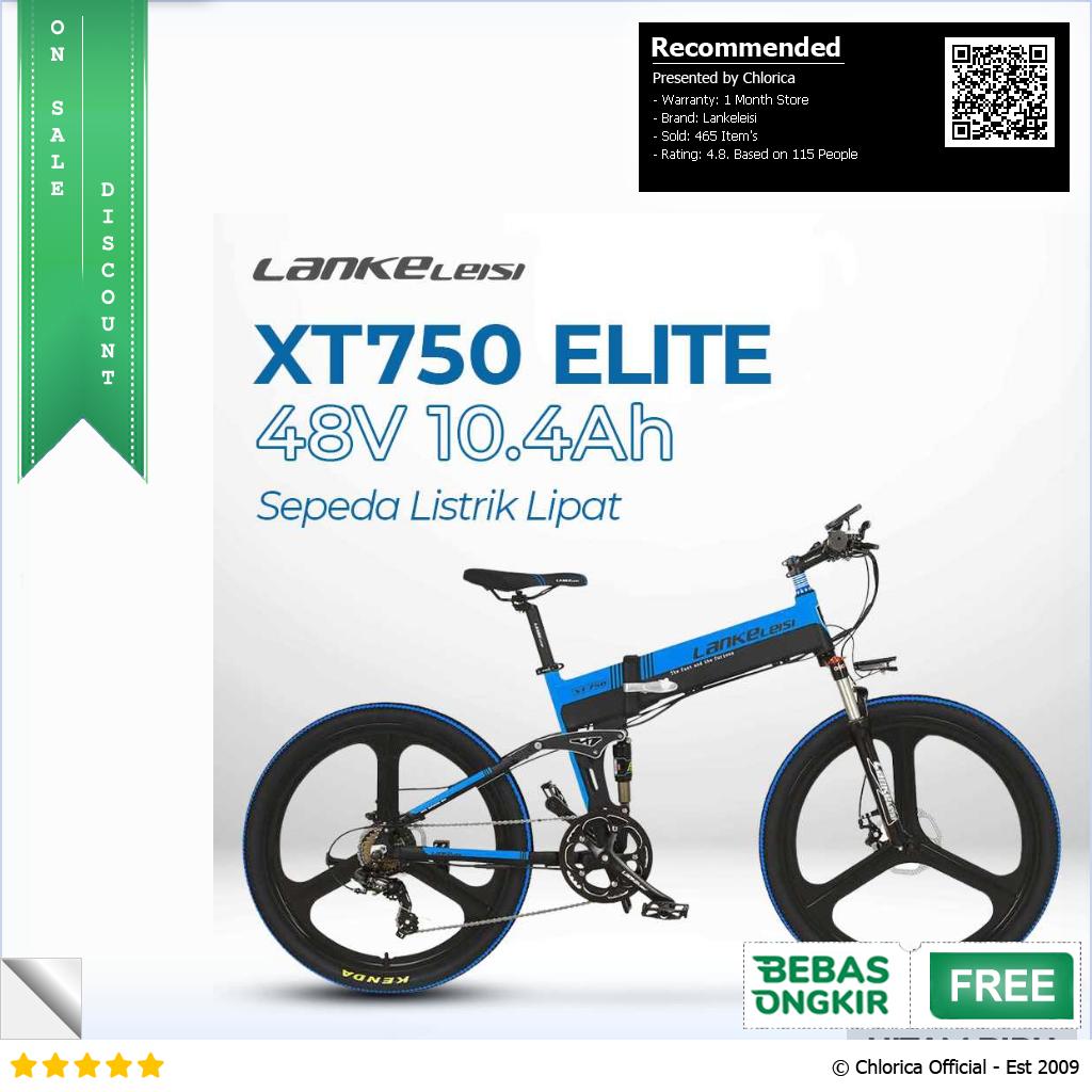 Lankeleisi Sepeda Listrik Lipat Folding Bike Elite Version 48V 10.4Ah XT750