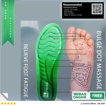 Rhodey Insole Sepatu Alas Kaki Orthopedic Breathable 4D 6031