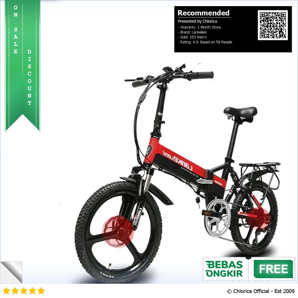 Lankeleisi Sepeda Listrik Lipat Folding Bike Elite Version 48V 10.4Ah G550