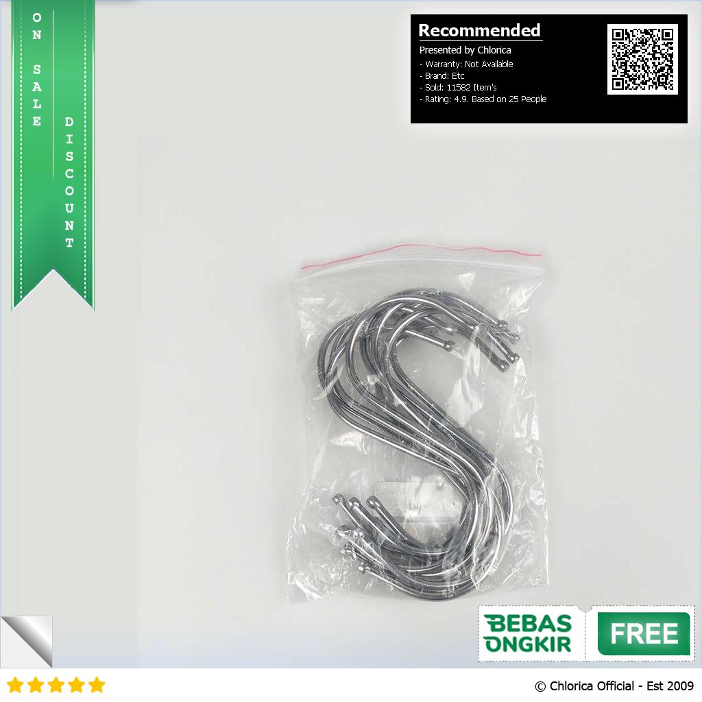 Hanger Gantungan S Serbaguna Stainless Steel Hook 10 PCS M127