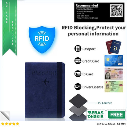 Andbana Dompet Paspor Cover Card Holder Travel Wallet RFID Blocking YXY79