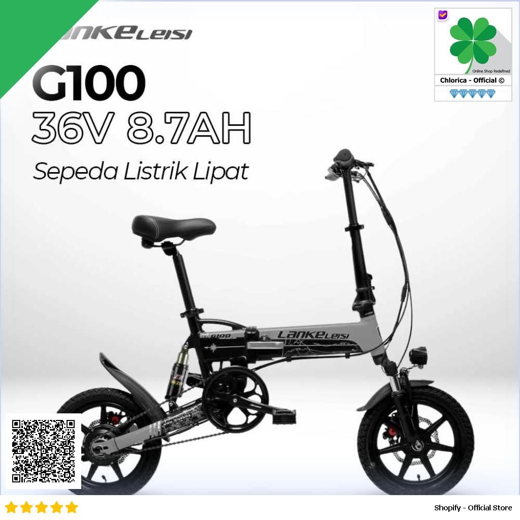 Lankeleisi Sepeda Listrik Lipat Folding Bike Moped 36V 8.7AH G100