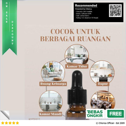 Taffware HUMI Pure Essential Oils Fragrance Minyak Aromatherapy 10ml RH 25