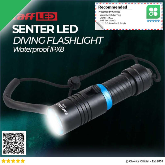 TaffLED Senter LED Diving Flashlight Waterproof L2 3800 Lumens TR298