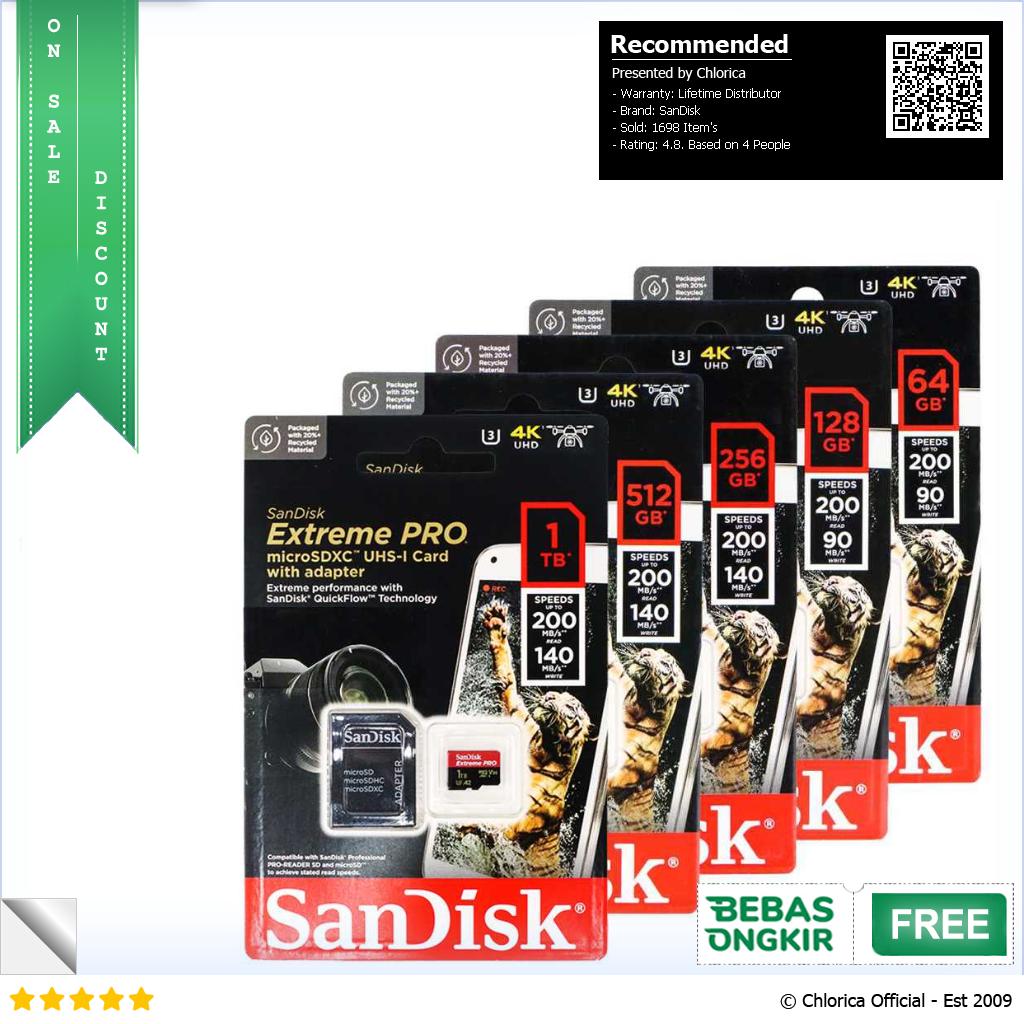 SanDisk Extreme Pro microSDXC UHS I A2 V30 200MB s