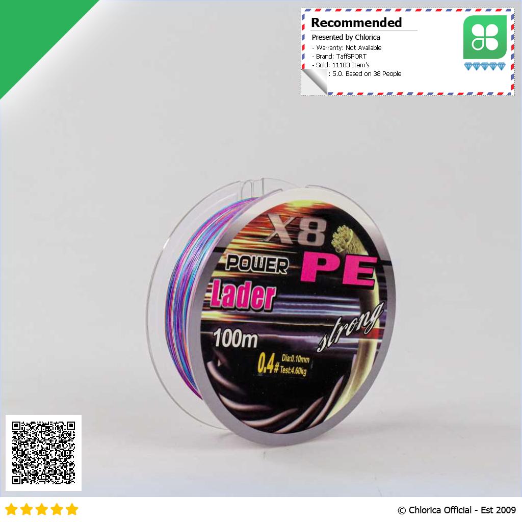 TaffSPORT Senar Benang Tali Pancing Super PE Braided Fishing Line 100M X8