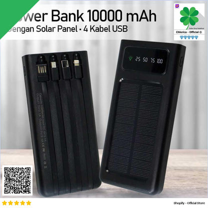 HAIMAITONG Power Bank Solar 2 Port 10000mAh Micro Lightning Type C HA 4