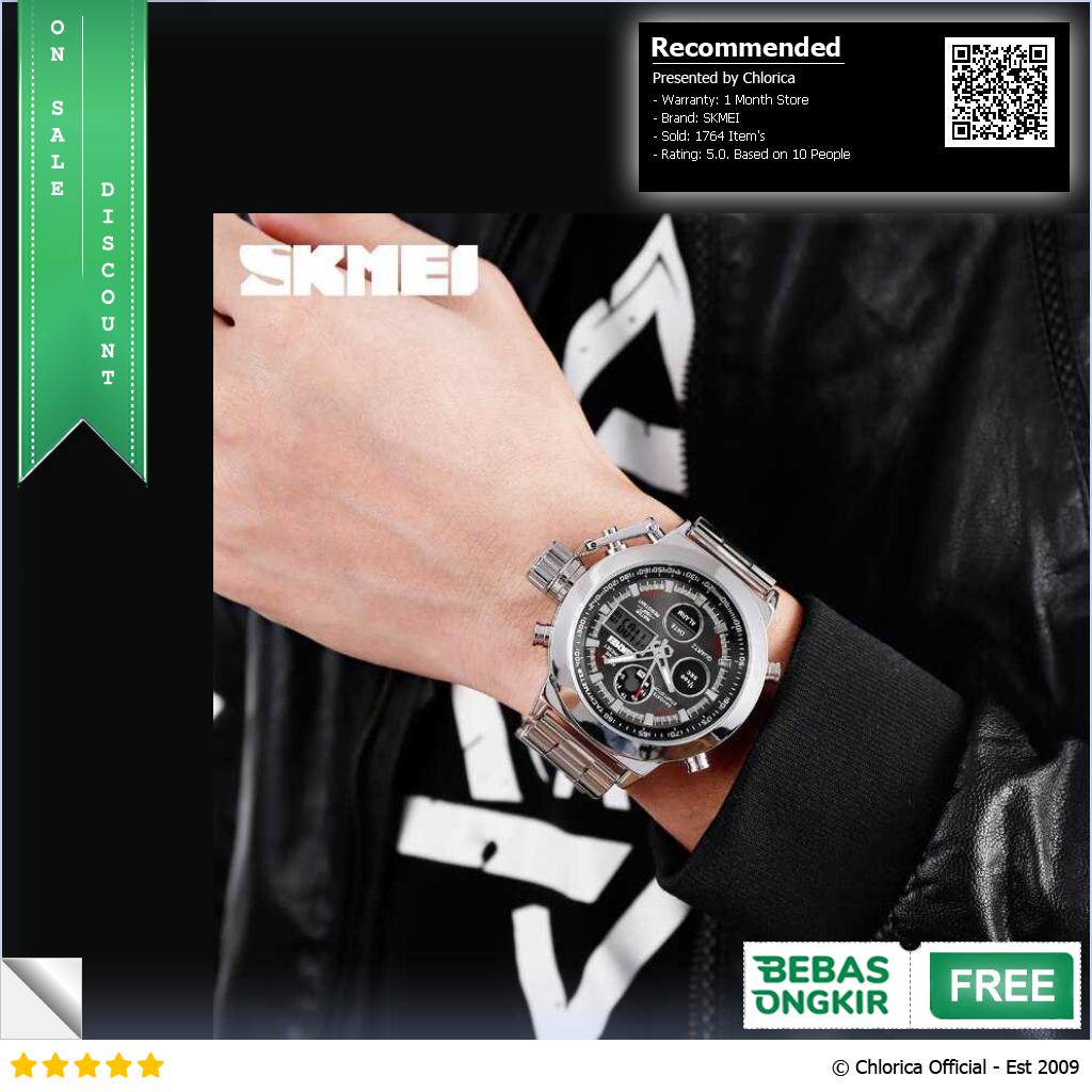 SKMEI Jam Tangan Analog Chrono Pria Stainless Steel Strap 1515