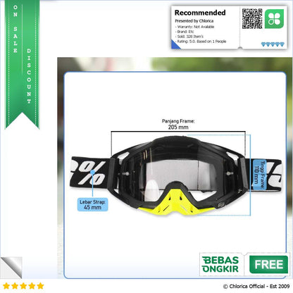 WJL Kacamata Olahraga Unisex Motocross MTB ATV Ski Goggles Fit Face UV400