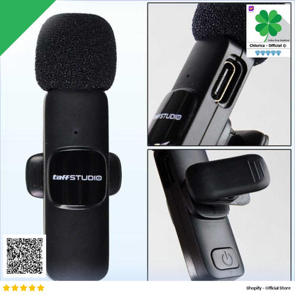 TaffSTUDIO Wireless Lavalier Lapel Microphone Vlogger Lightning 2.4GHz HO86