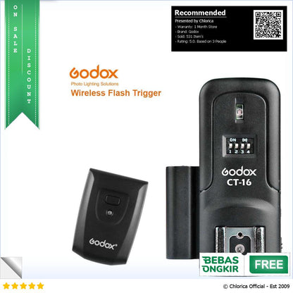 Godox Wireless Camera Flash Trigger and Transmitter 16 Channel CT 16