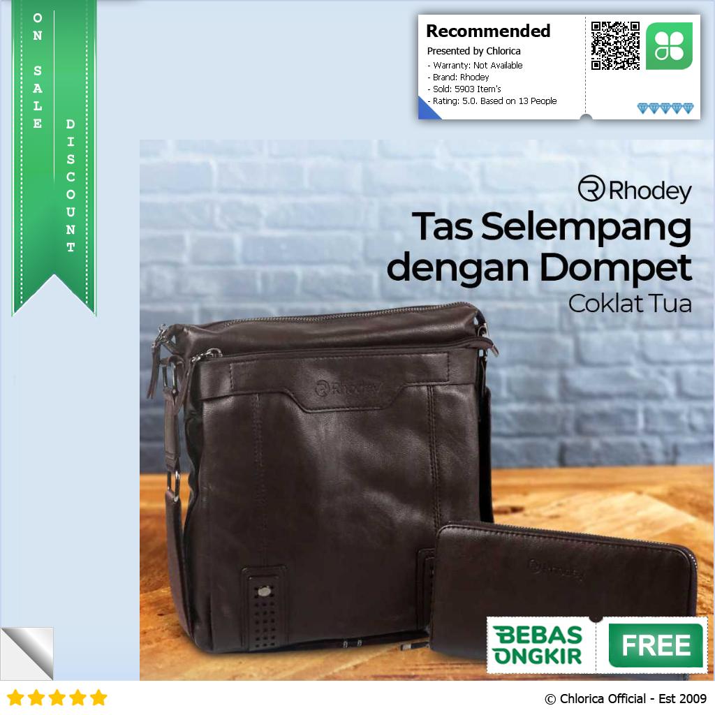 Rhodey Tas Selempang Pria Messenger Bag PU Leather dengan Dompet 15036