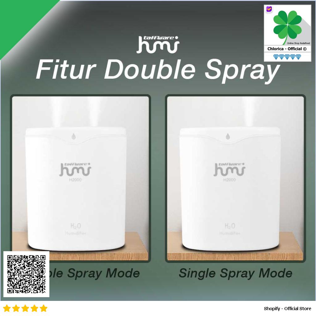 Taffware HUMI Humidifier Aromatherapy Oil Diffuser Double Spray 2000ml H2000