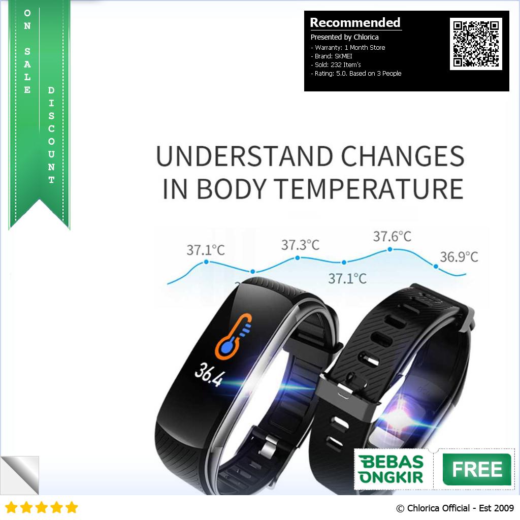 SKMEI Smartwatch Sport Heart Rate Thermometer for Android iOS C6T