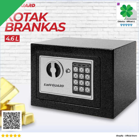 TaffGUARD Kotak Brankas Hotel Mini Password Safe Deposit Box 4.6L 17E