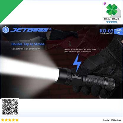 JETBeam Senter LED EDC Flashlight Luminus SST 70 2400 Lumens KO 03