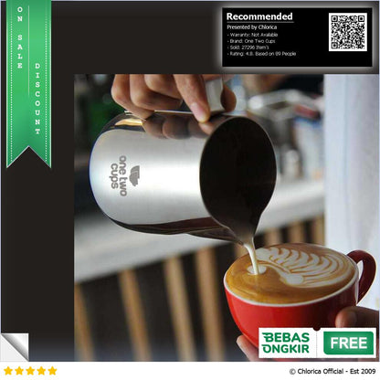 One Two Cups Milk Jug Latte Art Gelas Susu Kopi Espresso Frother Foam J068