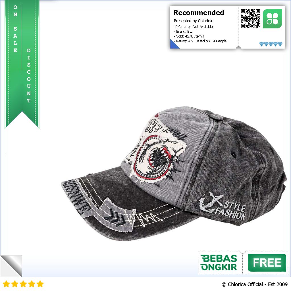 JAMONT Topi Baseball Cap Motif Bordir Shark G139