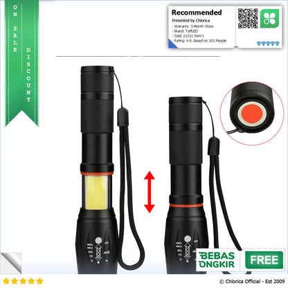 TaffLED Paket Senter LED Torch Cree XM L T6 E17 COB