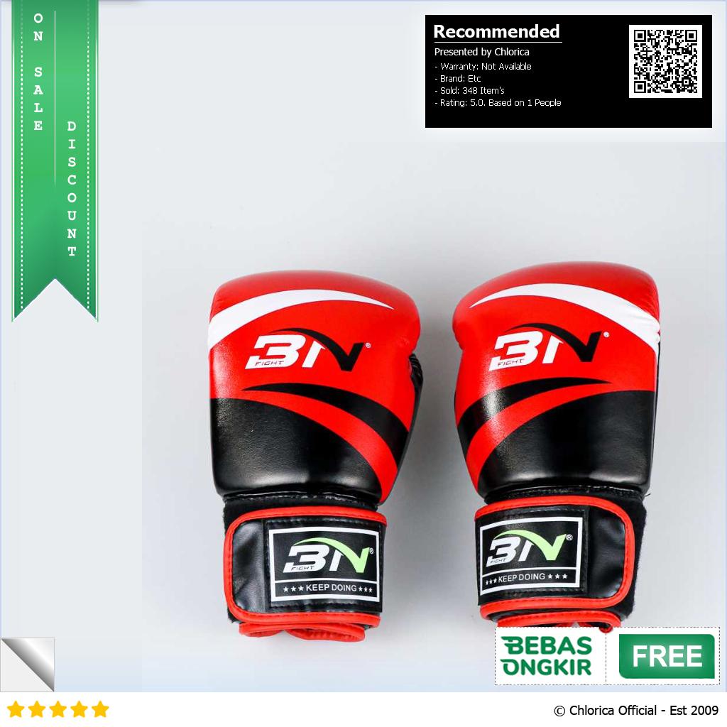 BN Fight Sarung Tangan Tinju Boxing Muay Thai Leather Glove Breathable BN02