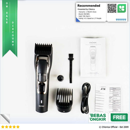 ENCHEN Alat Cukur Elektrik Hair Clipper Rechargerable Sharp3S