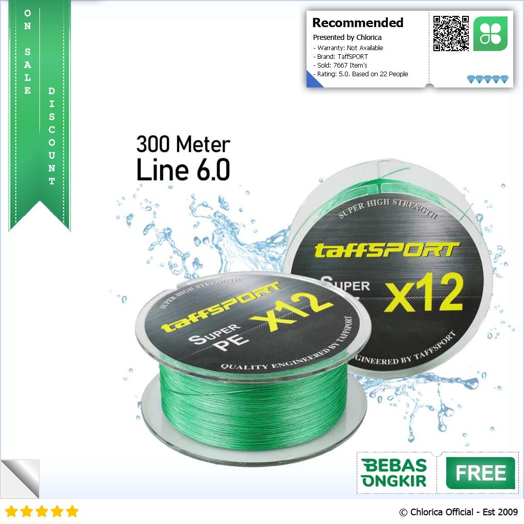 TaffSPORT Senar Tali Benang Pancing Fishing Line Super PE Braided 300M X12