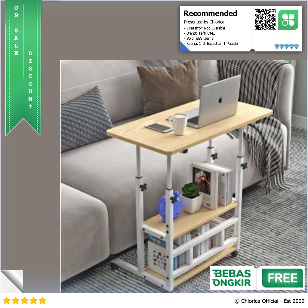 TaffHOME Meja Laptop Study Table Adjustable Double Layer 80x40cm L200