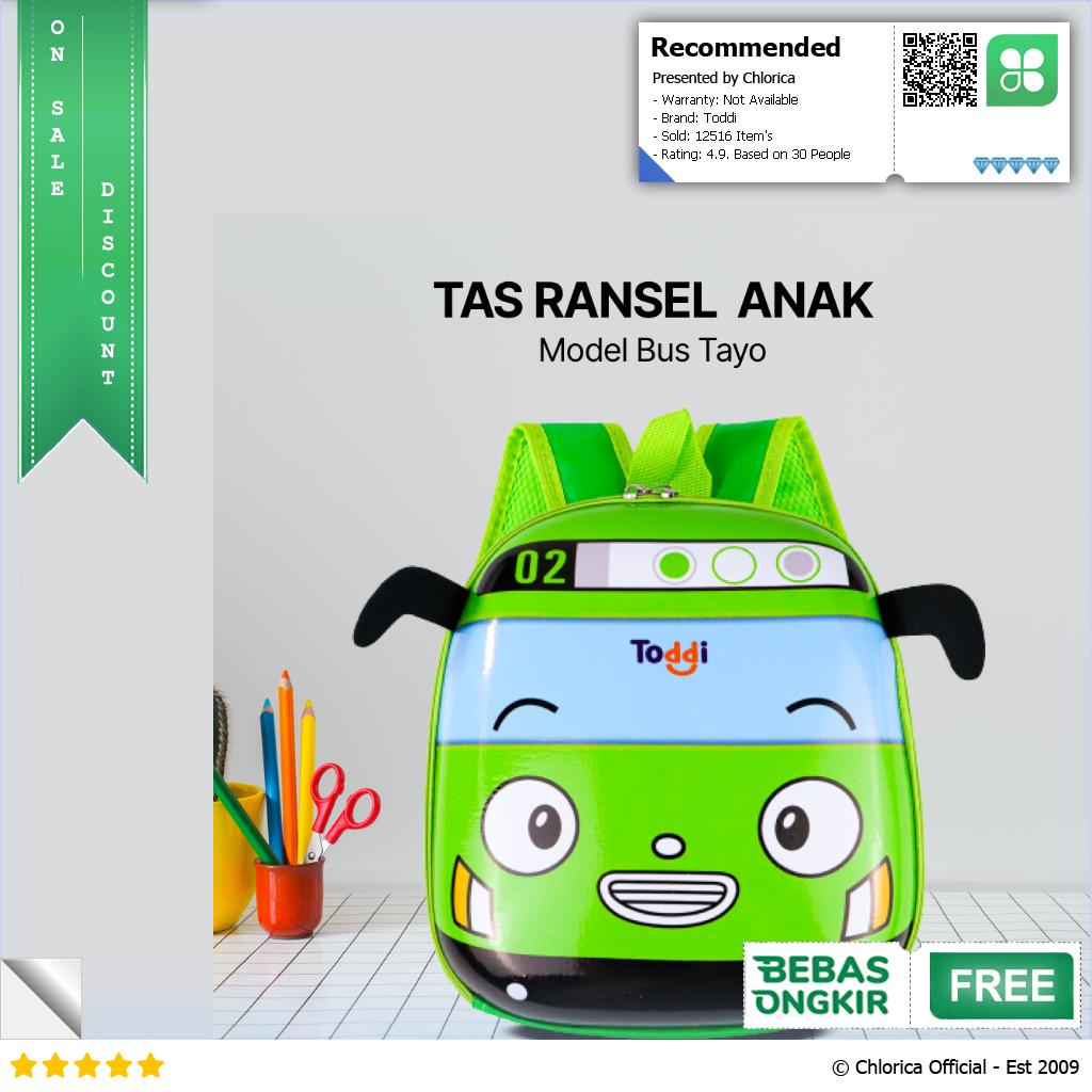 Toddi Tas Ransel Sekolah Anak Backpack Model Bus Tayo E 300