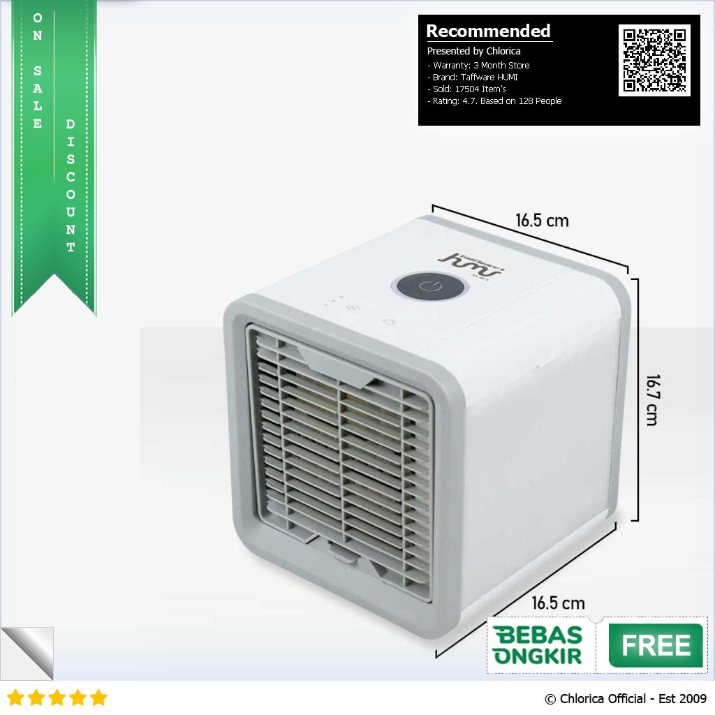 Taffware HUMI Air Cooler Mini Fan AC LED Kipas Penyejuk Ruangan 550ml AA MC4