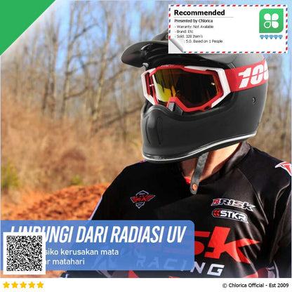 WJL Kacamata Olahraga Unisex Motocross MTB ATV Ski Goggles Fit Face UV400