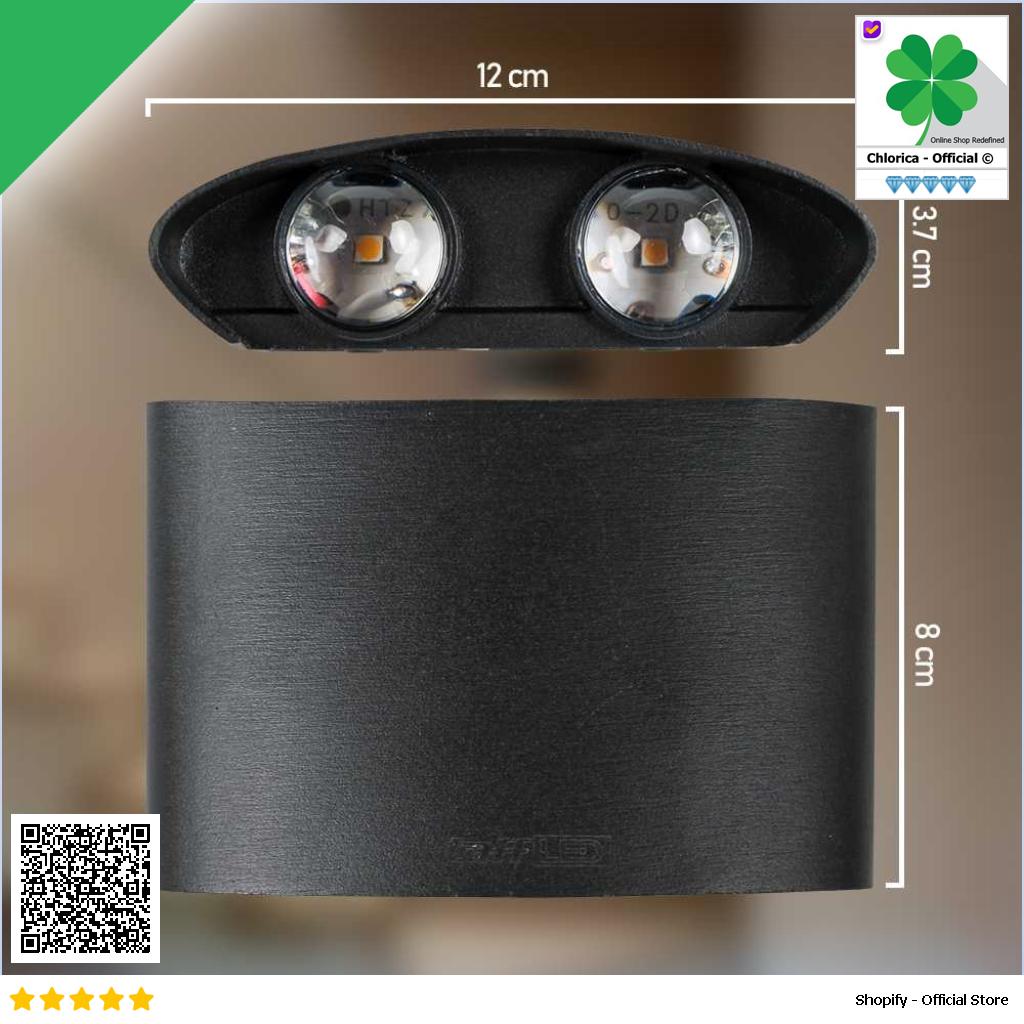 TaffLED Lampu Dinding Hias Outdoor Aluminium 4W 4 LED Warm White B053