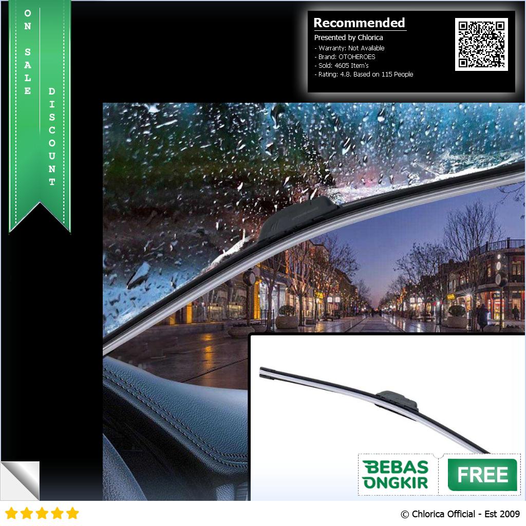 OTOHEROES Wiper Kaca Mobil Frameless Blade U Shape Hook FLY 078