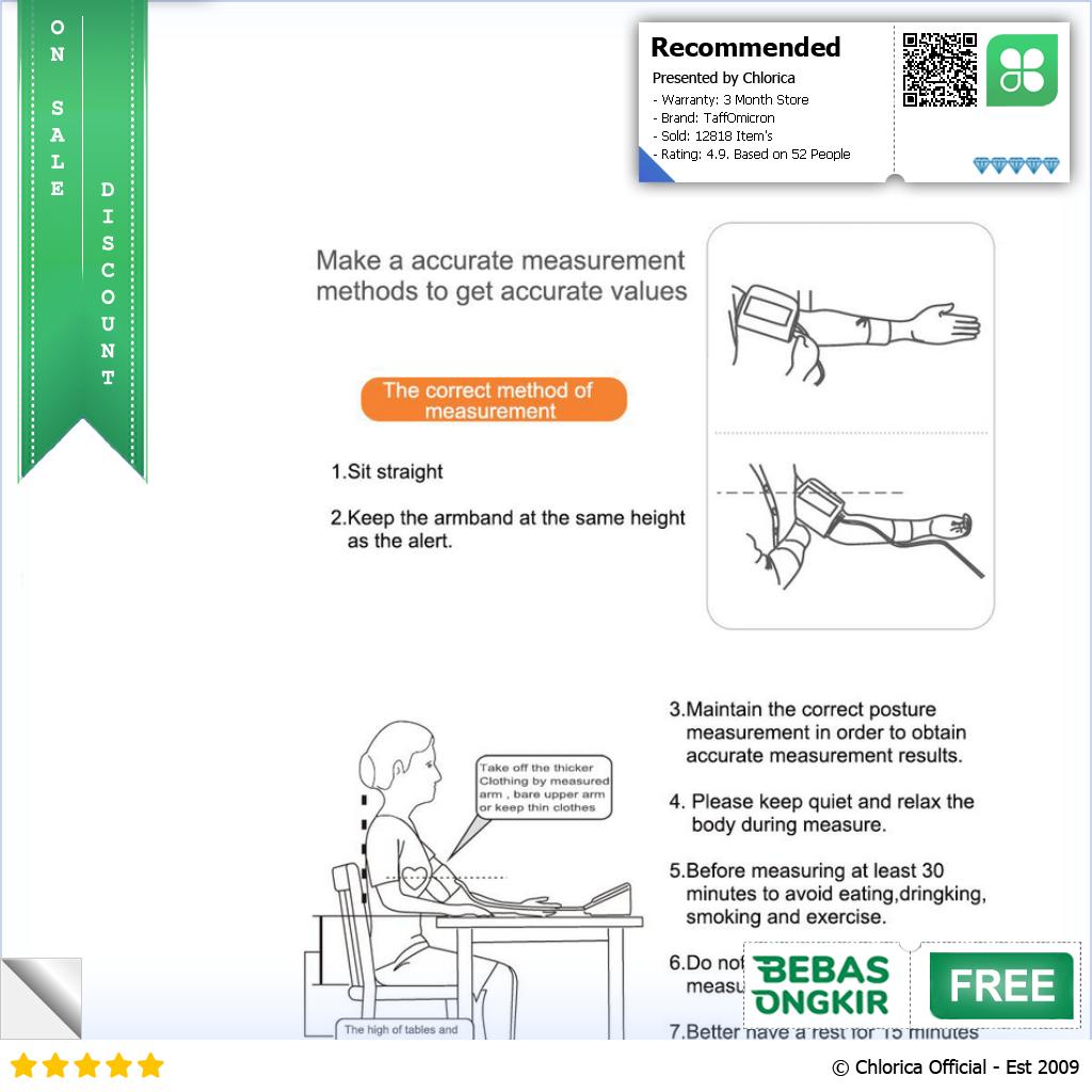 TaffOmicron Pengukur Tekanan Darah Tensimeter Blood Pressure Monitor RAK 283