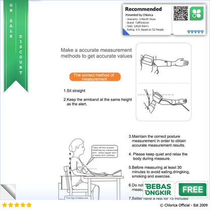 TaffOmicron Pengukur Tekanan Darah Tensimeter Blood Pressure Monitor RAK 283