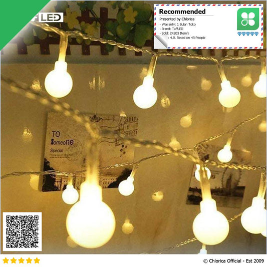 TaffLED Lampu Hias Gantung String Lights Model Bohlam Mini Waterproof ZYD0931