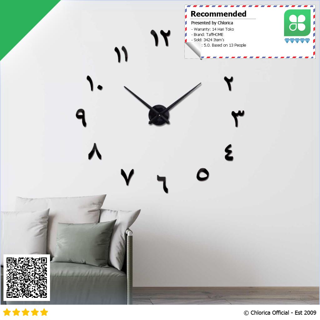 TaffHOME Jam Dinding DIY Giant Wall Clock Creative Design S031