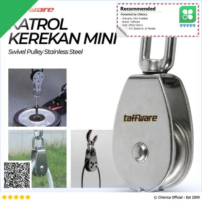 Taffware Katrol Kerekan Mini Serbaguna Swivel Pulley Stainless Steel