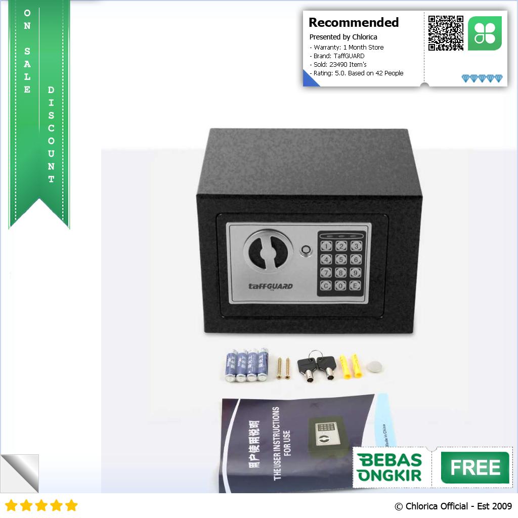 TaffGUARD Kotak Brankas Hotel Mini Password Safe Deposit Box 4.6L 17E