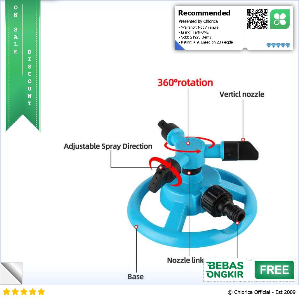 TaffHOME Penyiram Tanaman Otomatis Putar 360 Derajat 3 Sprinkler Spray YY1079