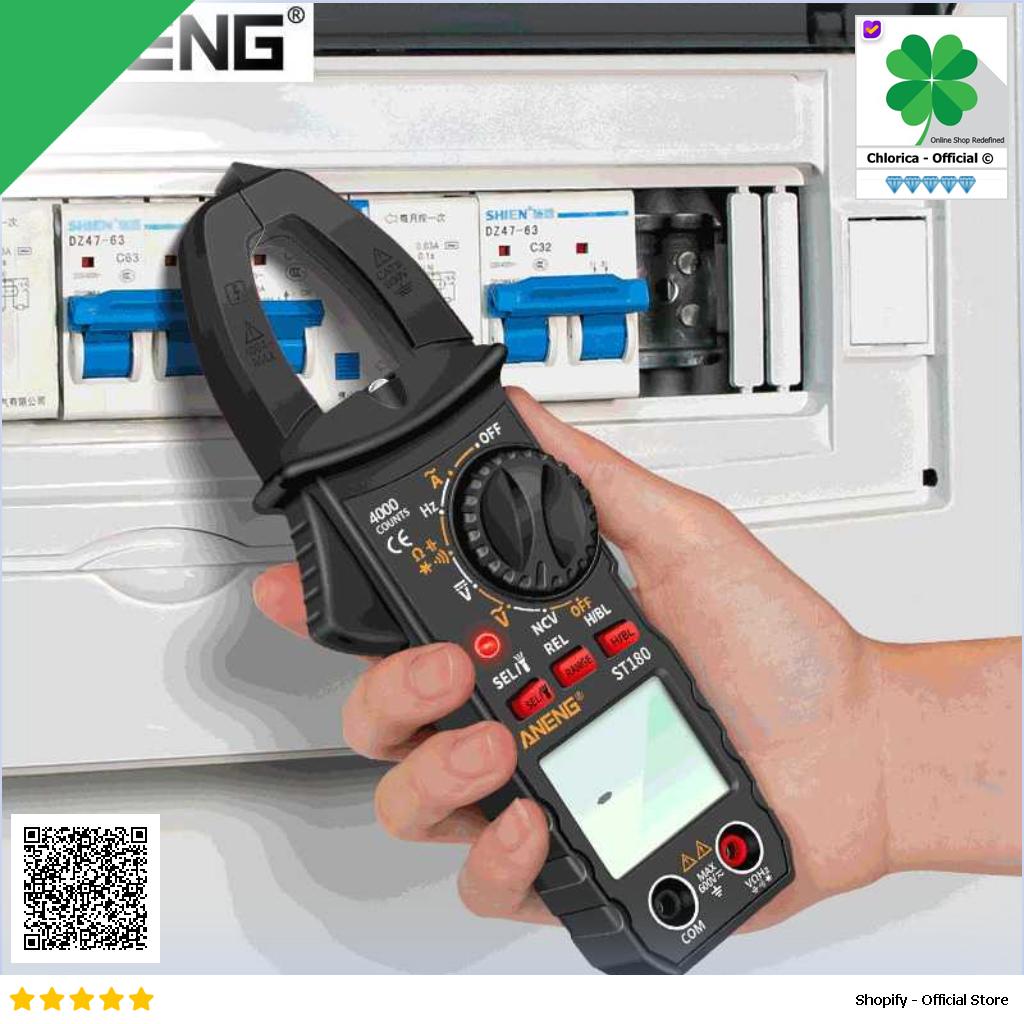 Taffware ANENG Digital Clamp Meter Voltage Tester NCV 4000 Digit ST180