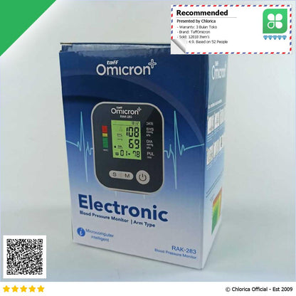 TaffOmicron Pengukur Tekanan Darah Tensimeter Blood Pressure Monitor RAK 283