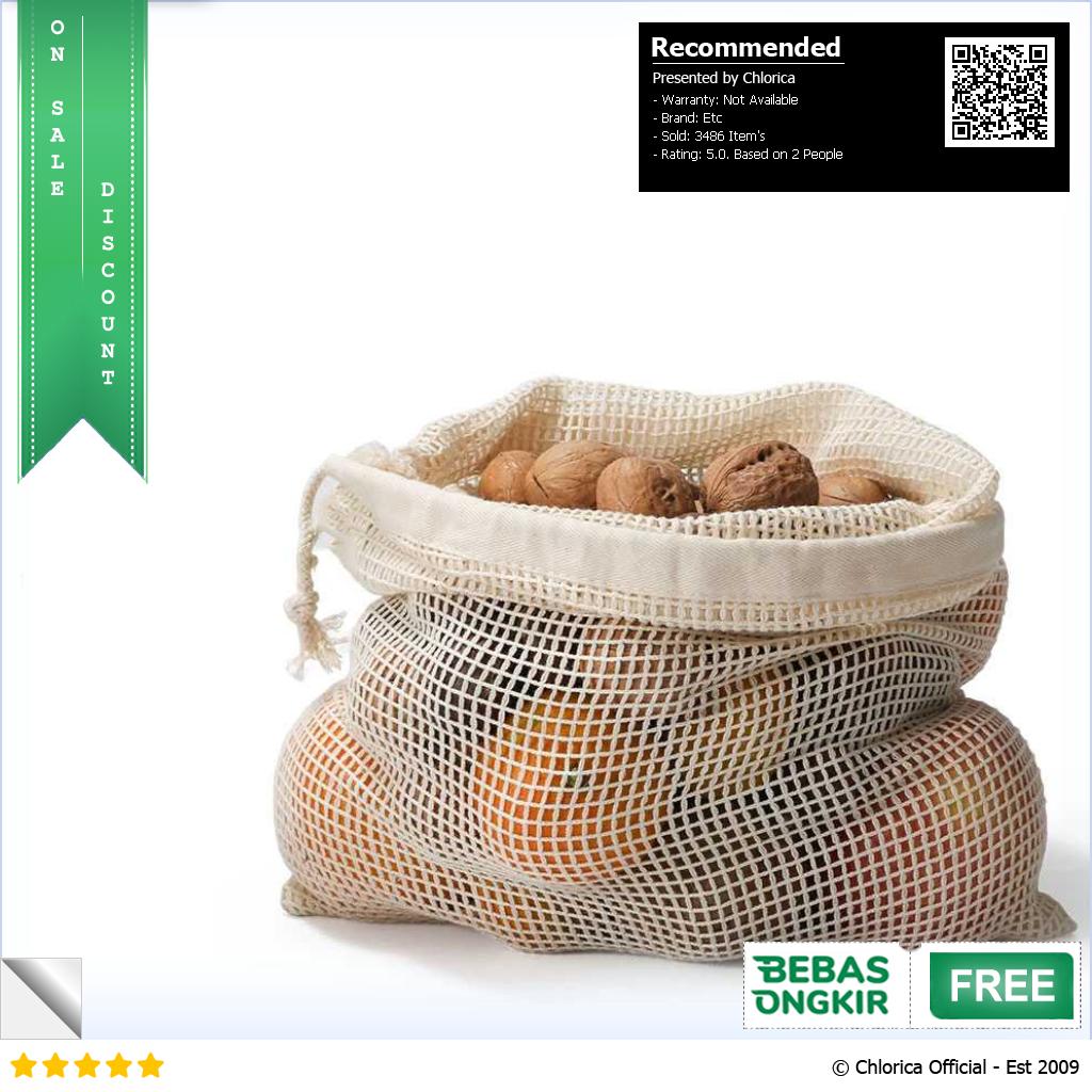 BAGGU Tas Belanja Lipat Vegetable and Fruit Cotton Mesh Bag BG1