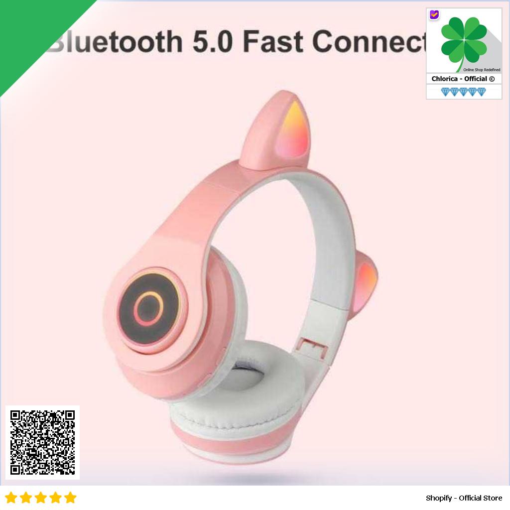 RLoop Bluetooth Headset Headphone Telinga Kucing Cute Cat Ear LX B39A