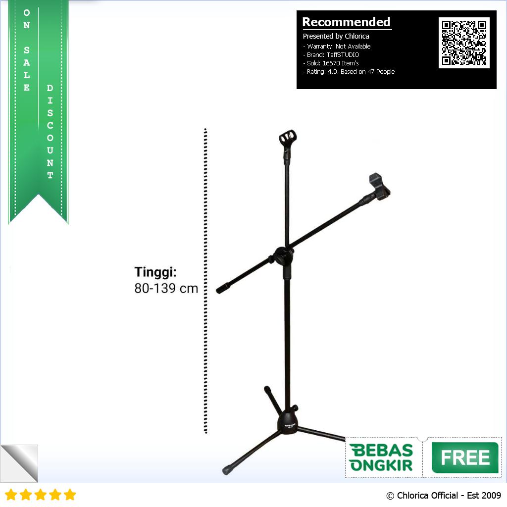 TaffSTUDIO Microphone Stand Tripod Professional Adjustable 2 Holder NB 107