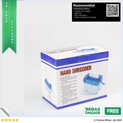 Penghancur Kertas Manual CD Card Paper Shredder 4.5L WST 123