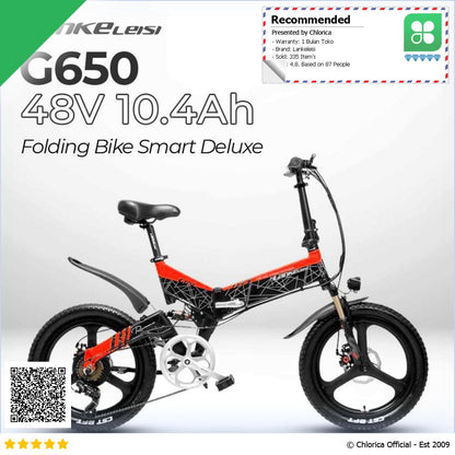 Lankeleisi Sepeda Listrik Lipat Folding Bike Smart Deluxe 48V 10.4Ah G650