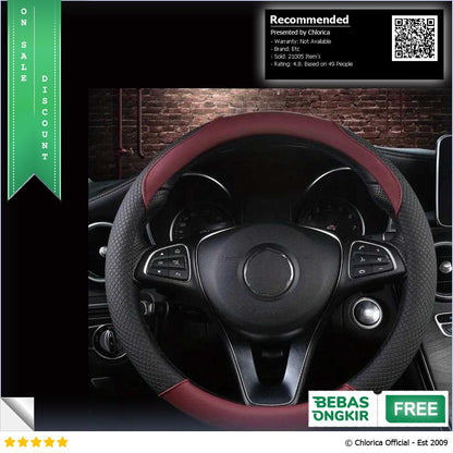 FORAUTO Cover Setir Mobil Bahan Kulit Non Slip Steering Wheel 38 cm V70